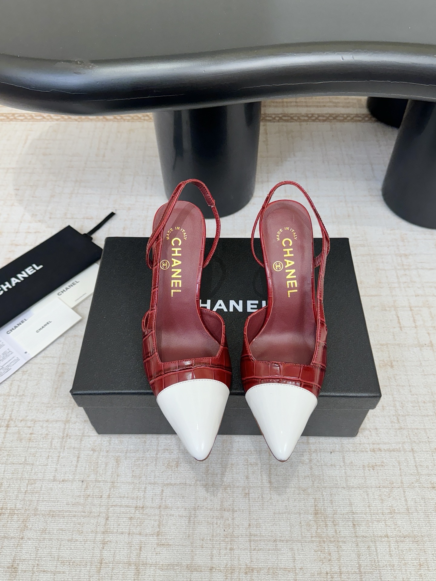 CHANEL Slingbacks Crocodile Embossed Calfskin & Patent Calfskin - image 2