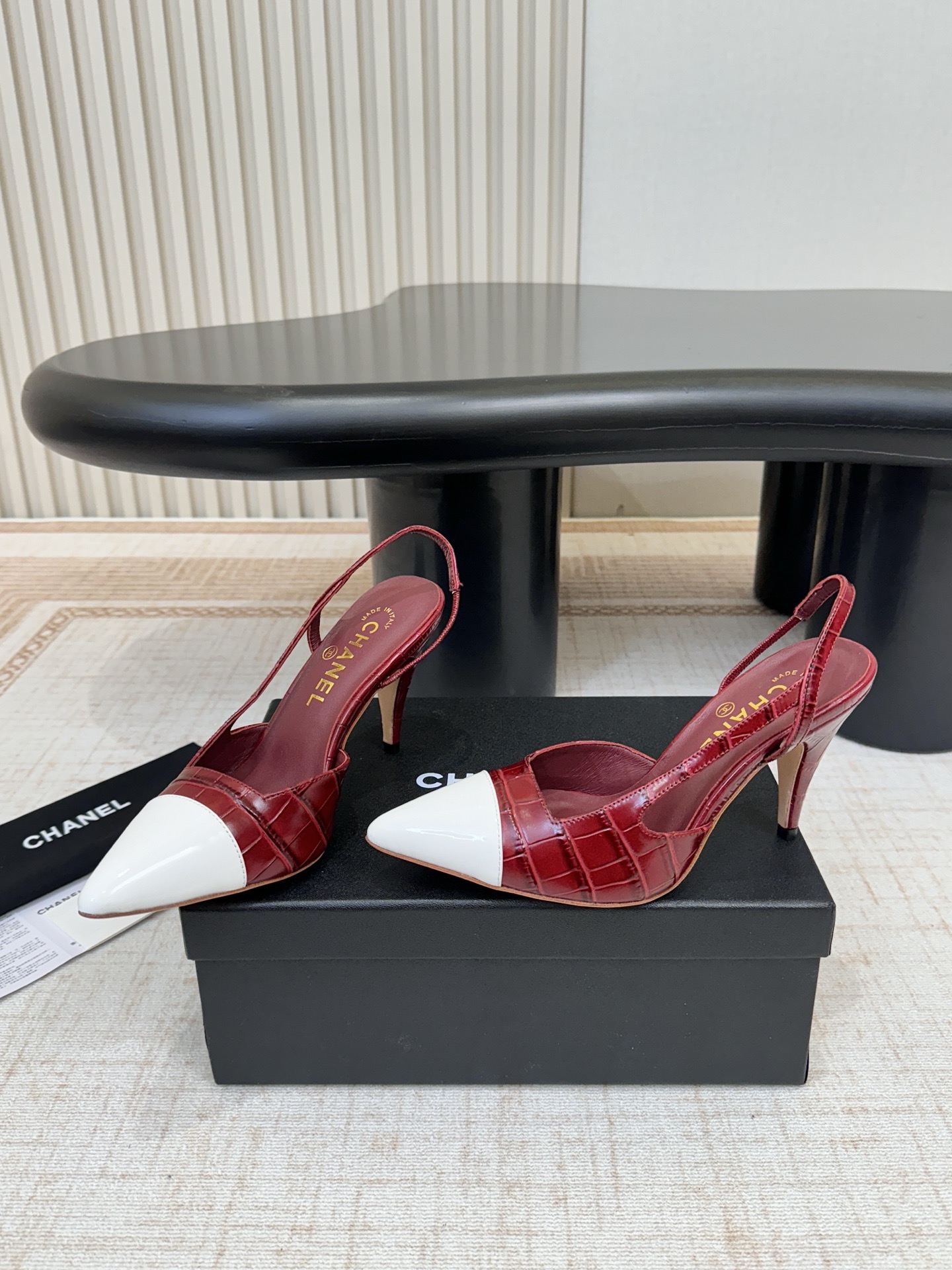 CHANEL Slingbacks Crocodile Embossed Calfskin & Patent Calfskin - image 4