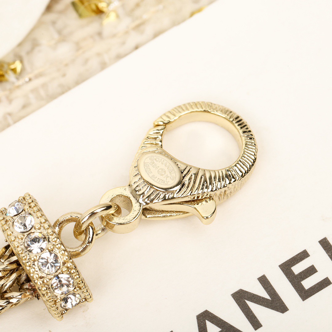 CHANEL Crystal, Imitation Pearl and Gold Metal Double Strand Choker - image 5