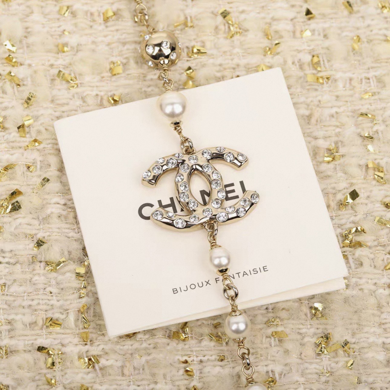 CHANEL Metal Artificial Pearl Necklaces - image 3