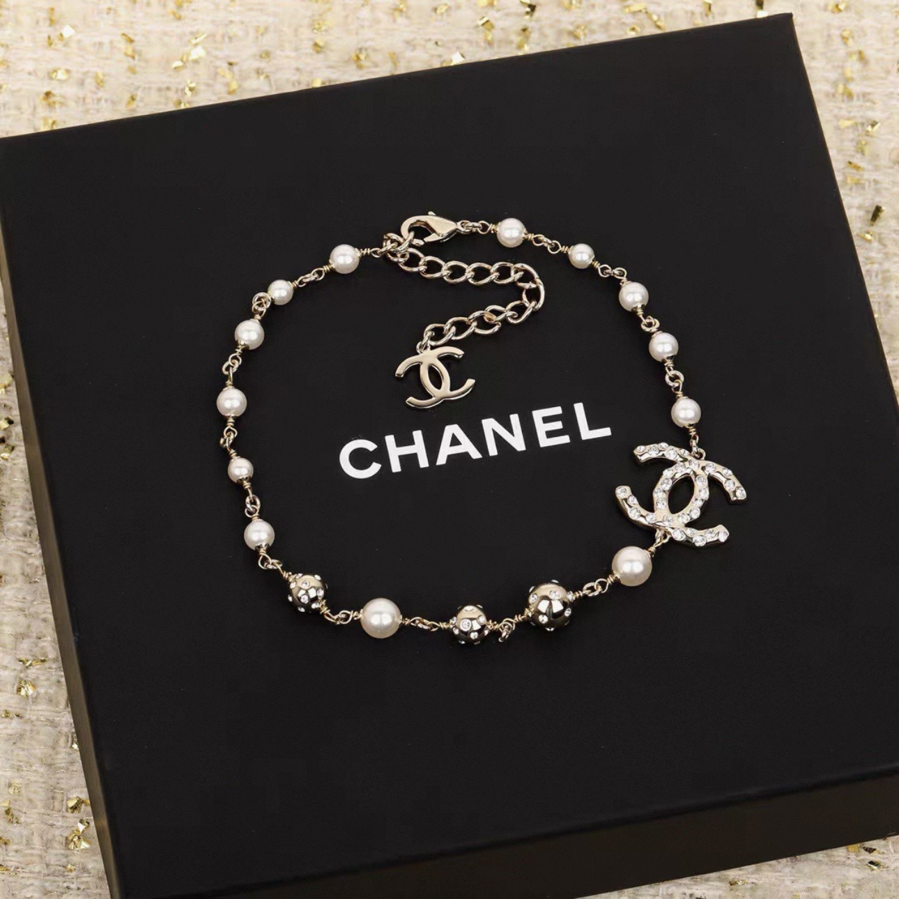 CHANEL Metal Artificial Pearl Necklaces - image 2
