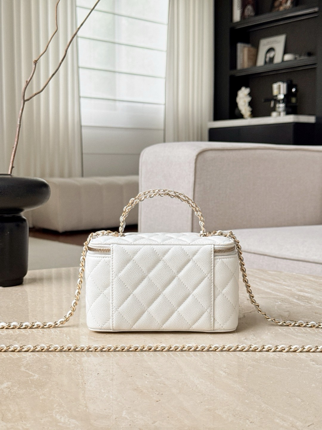 CHANEL 26S Long Vanity With Chain Grained Shiny Calfskin - image 3