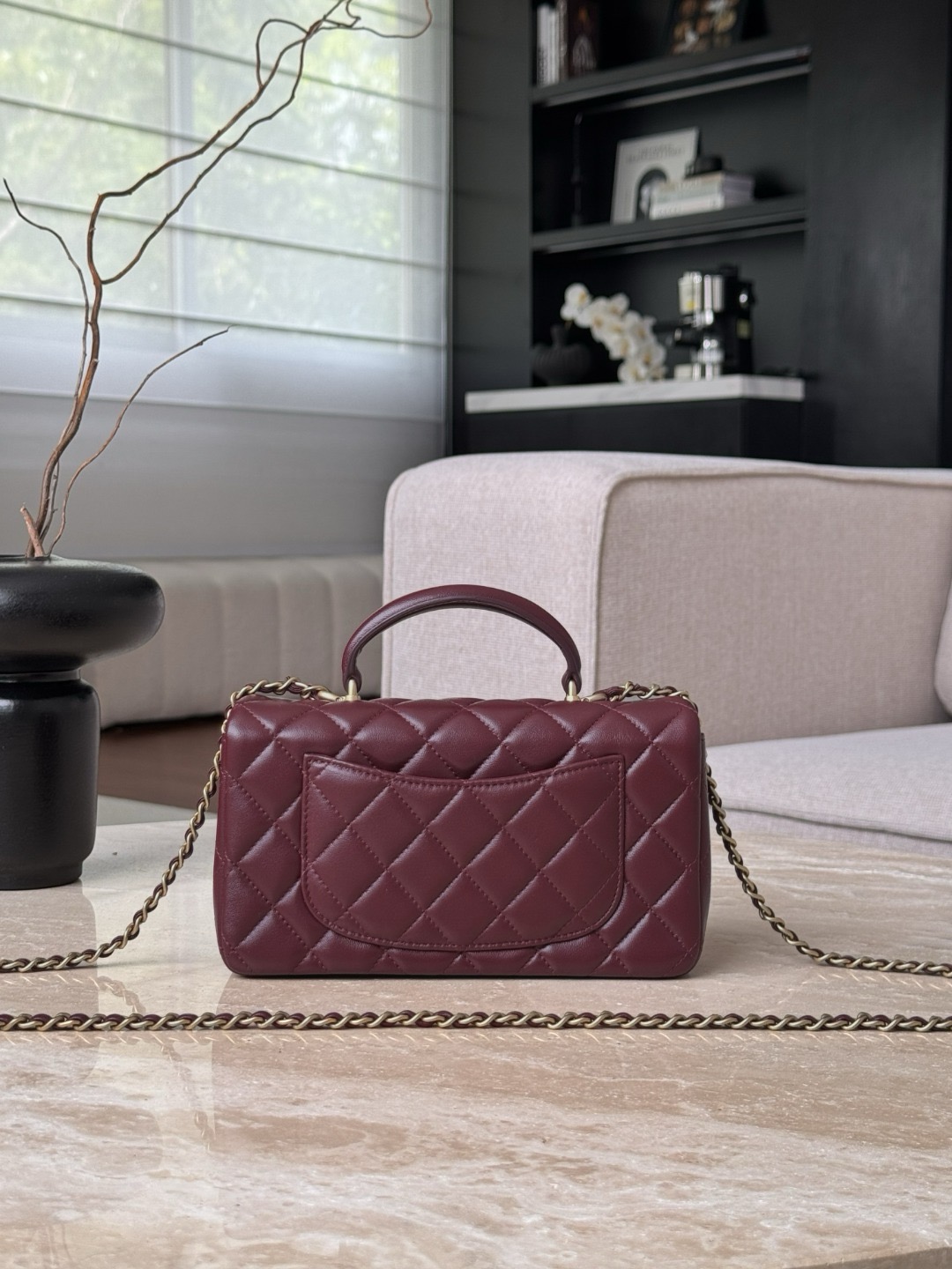 CHANEL MINI Classic Handbag With Top Handle Lambskin - image 3
