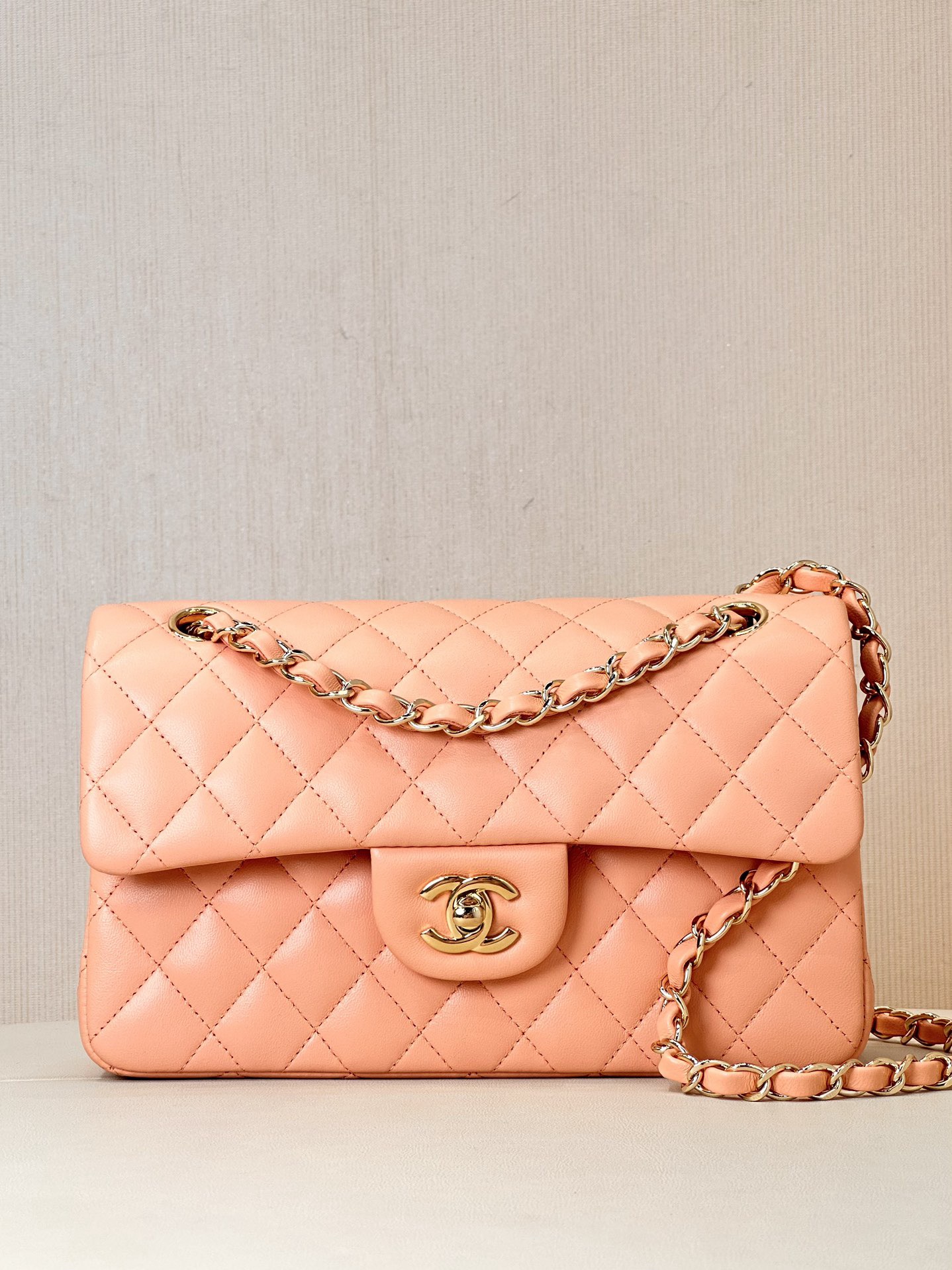 CHANEL Lambskin Classic Flap Light Orange - image 2