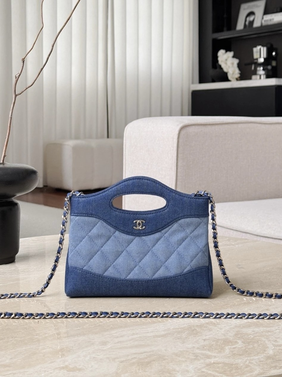 CHANEL 26P Clutch with chain Washed denim - image 2