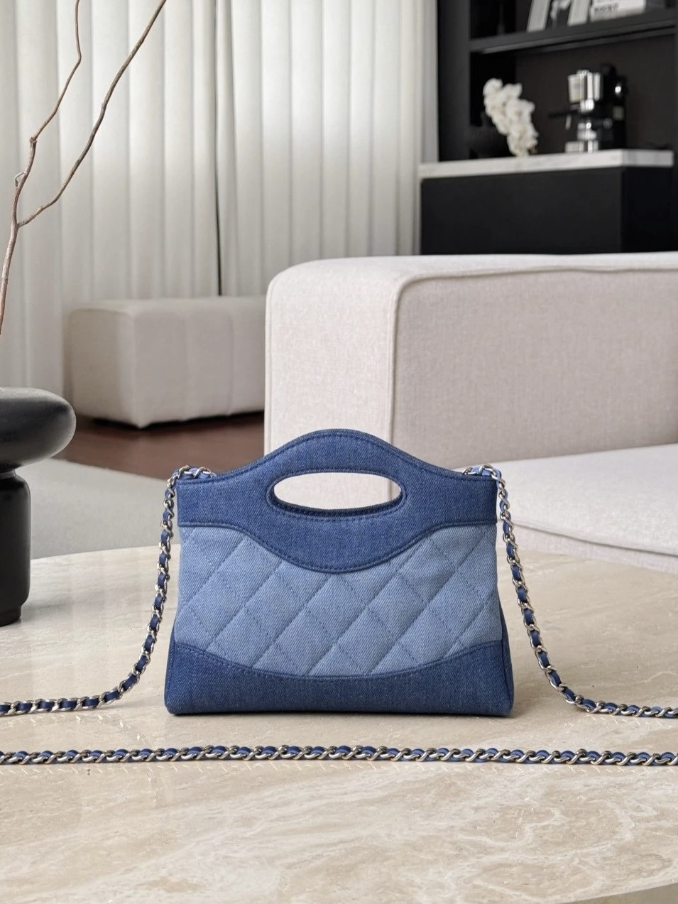 CHANEL 26P Clutch with chain Washed denim - image 3