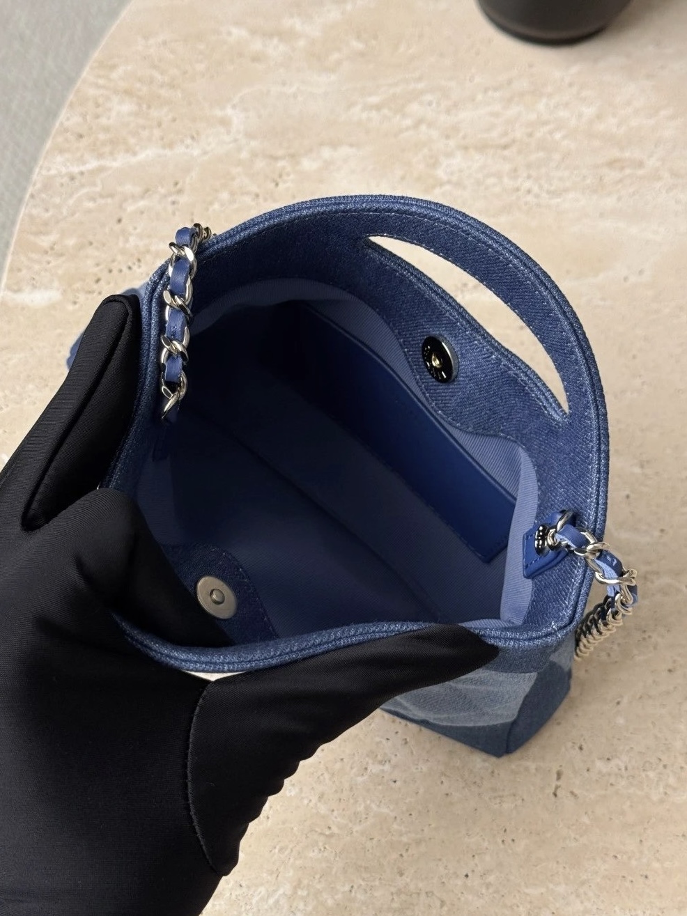 CHANEL 26P Clutch with chain Washed denim - image 6