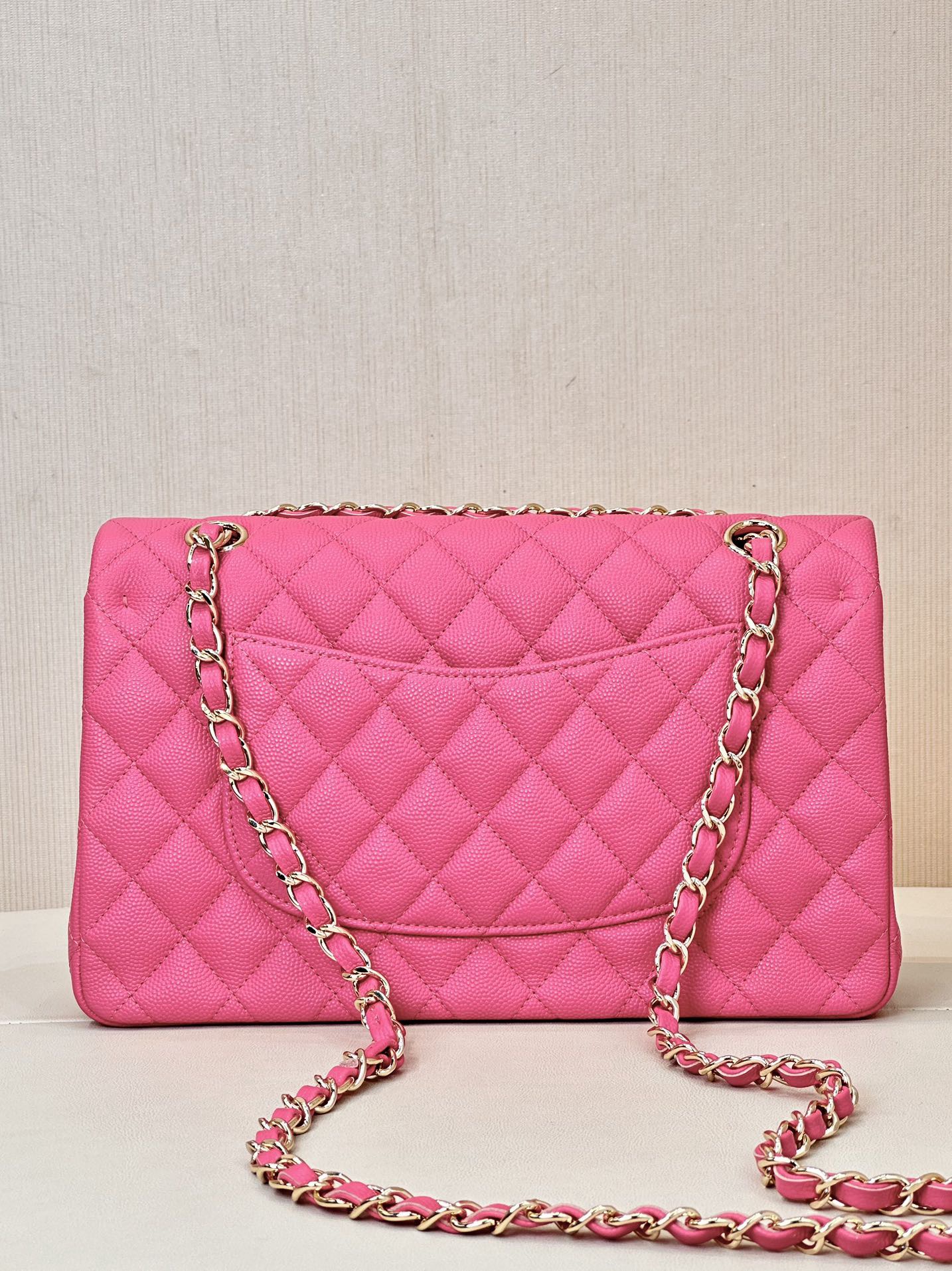 CHANEL Classique Flap Medium Handbag Champagne Gold Hardware - image 4