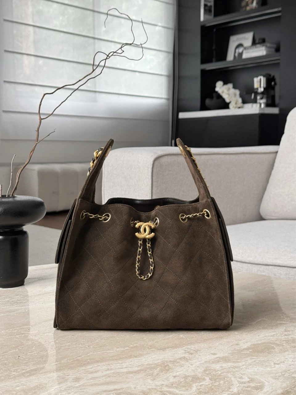 CHANEL 25 Hobo Bag Suede Brown - image 2