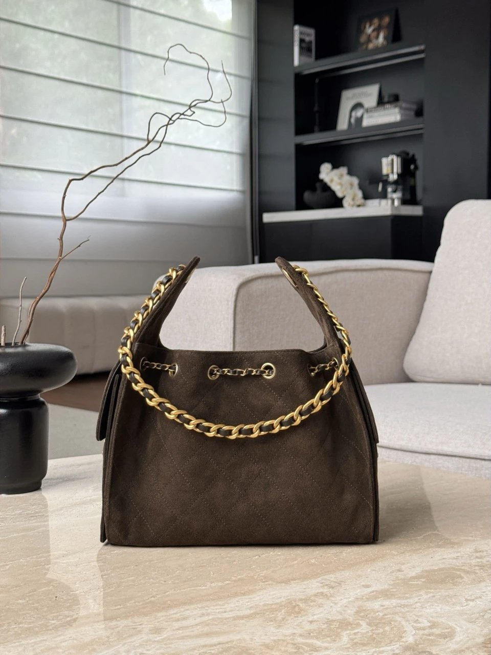 CHANEL 25 Hobo Bag Suede Brown - image 3