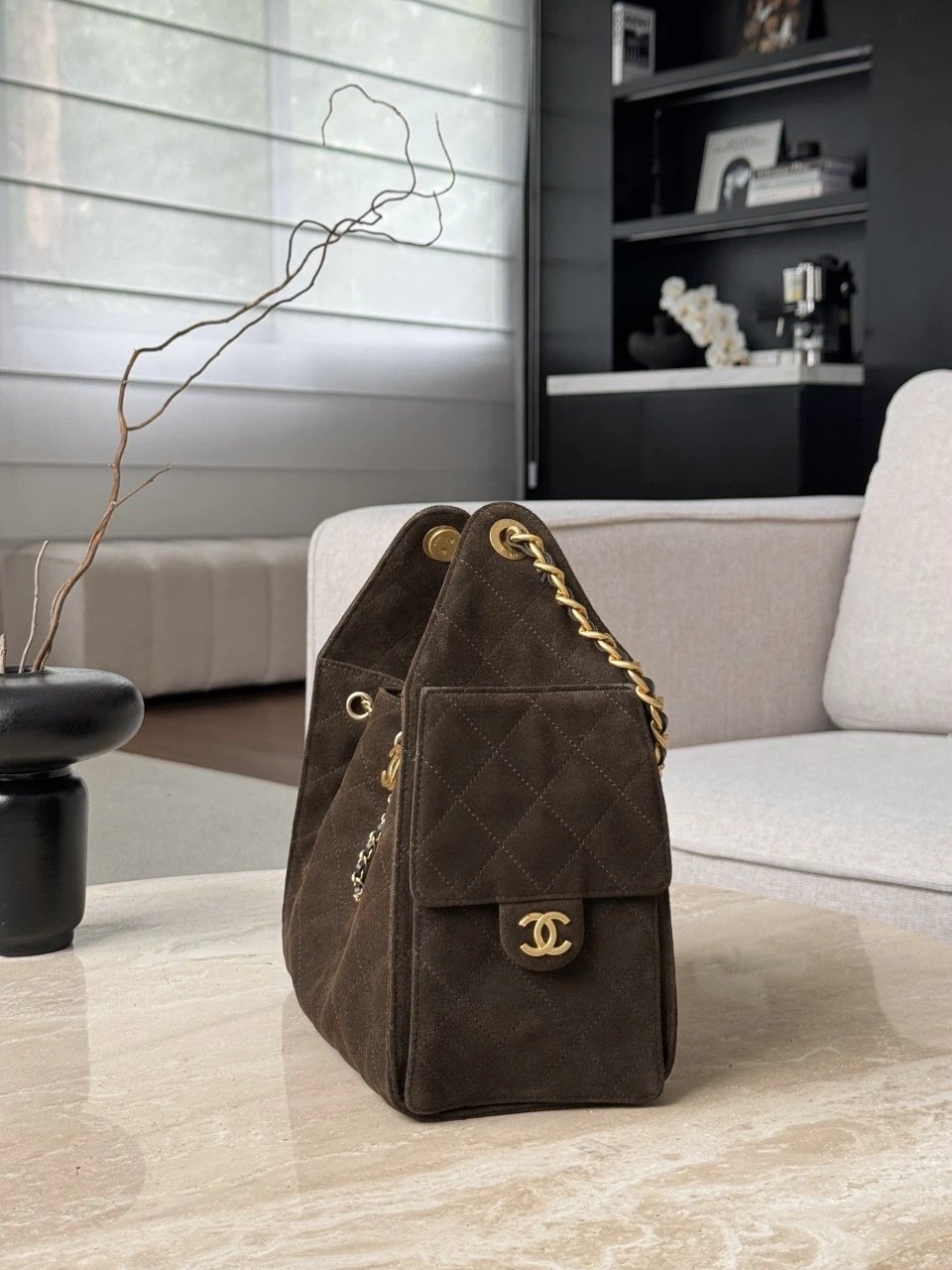 CHANEL 25 Hobo Bag Suede Brown - image 4