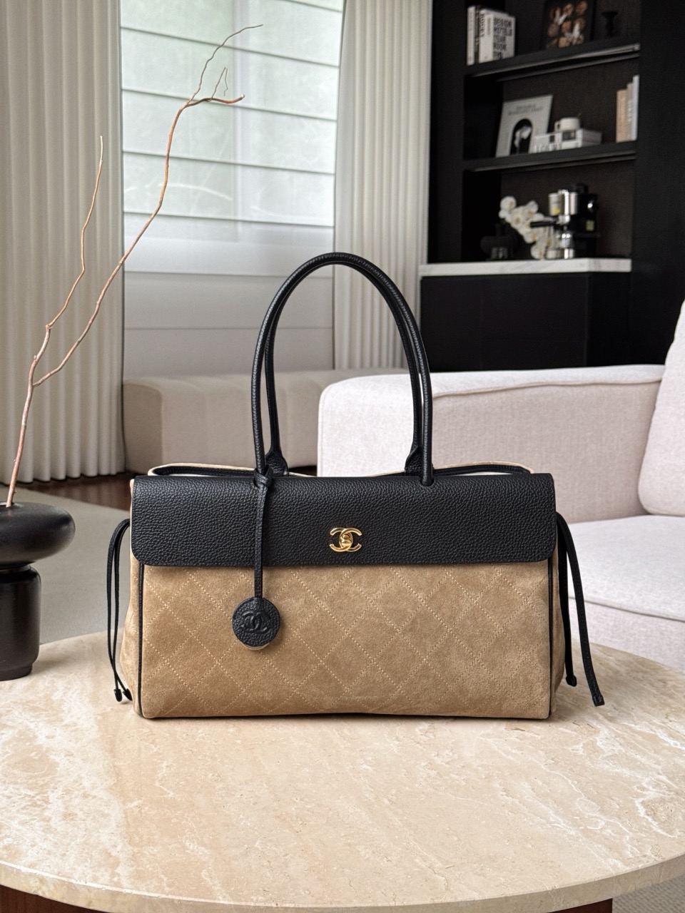 CHANEL Shopping Bag Suede and Grained Calfskin - image 2