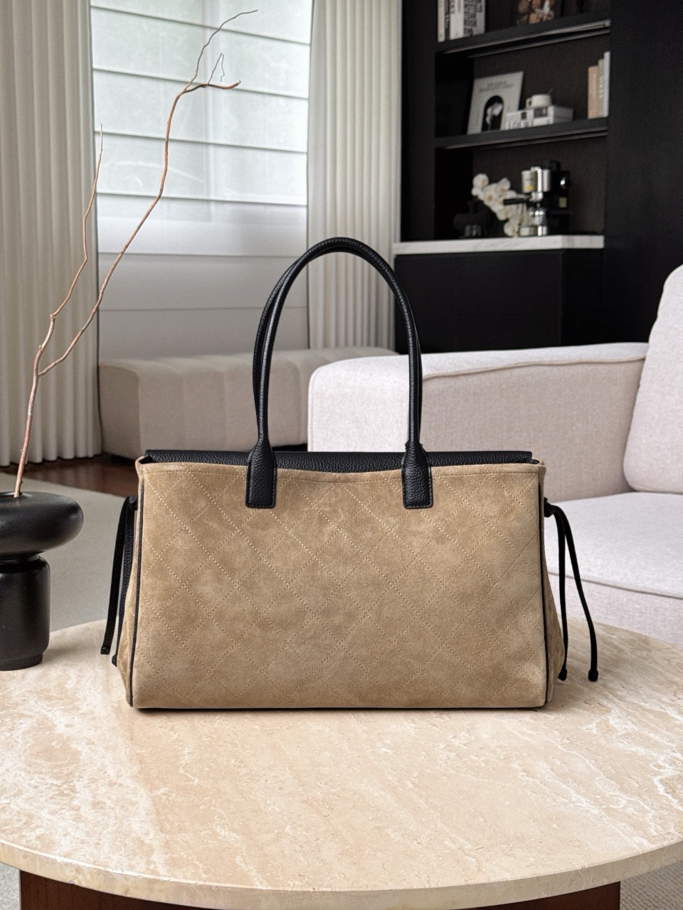 CHANEL Shopping Bag Suede and Grained Calfskin - image 3