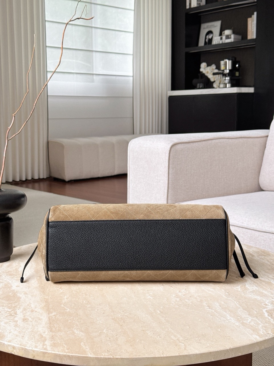 CHANEL Shopping Bag Suede and Grained Calfskin - image 5