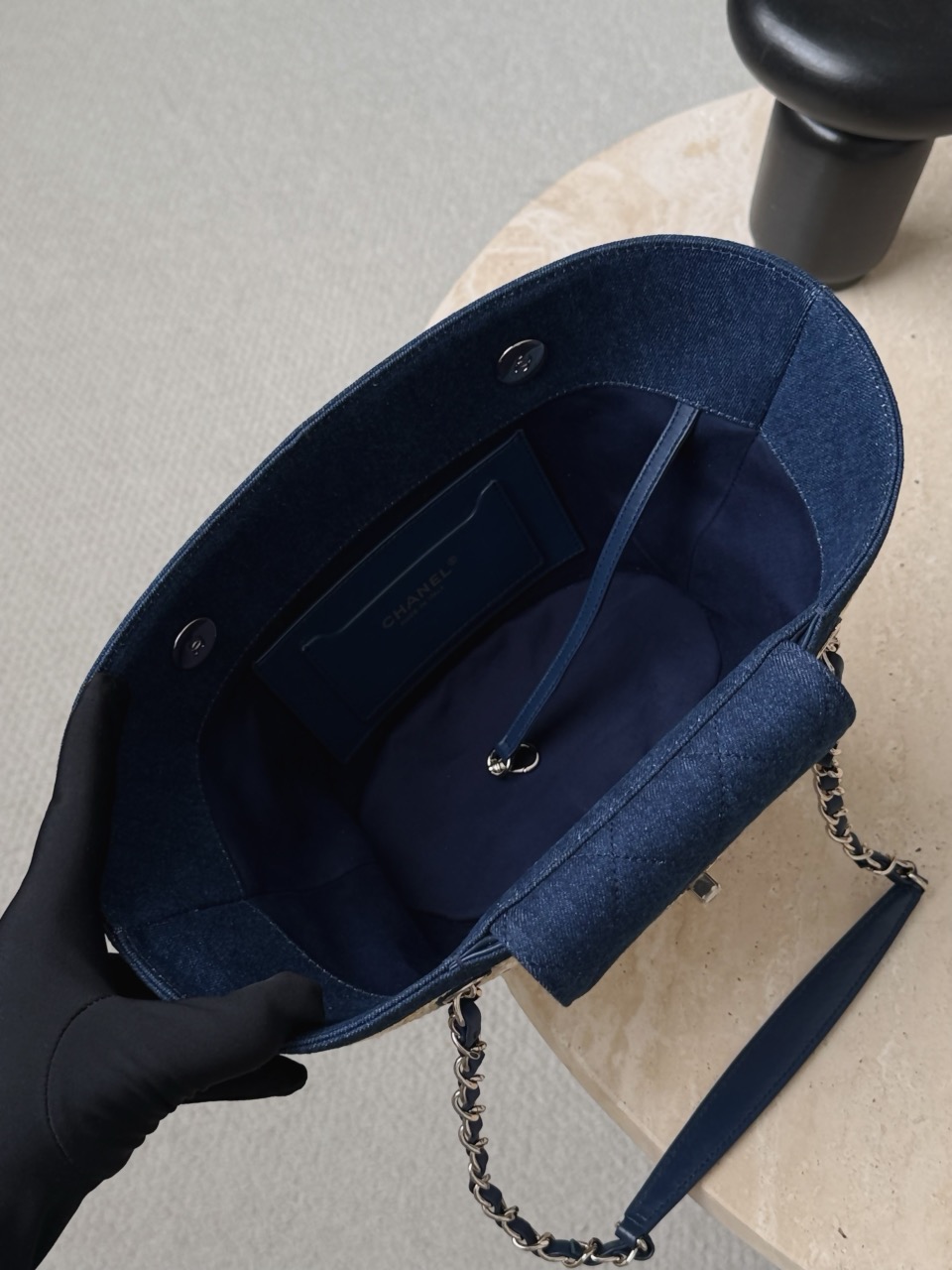 CHANEL Small Coco Beach Shopping Tote Bag Braided Straw and Denim - image 7