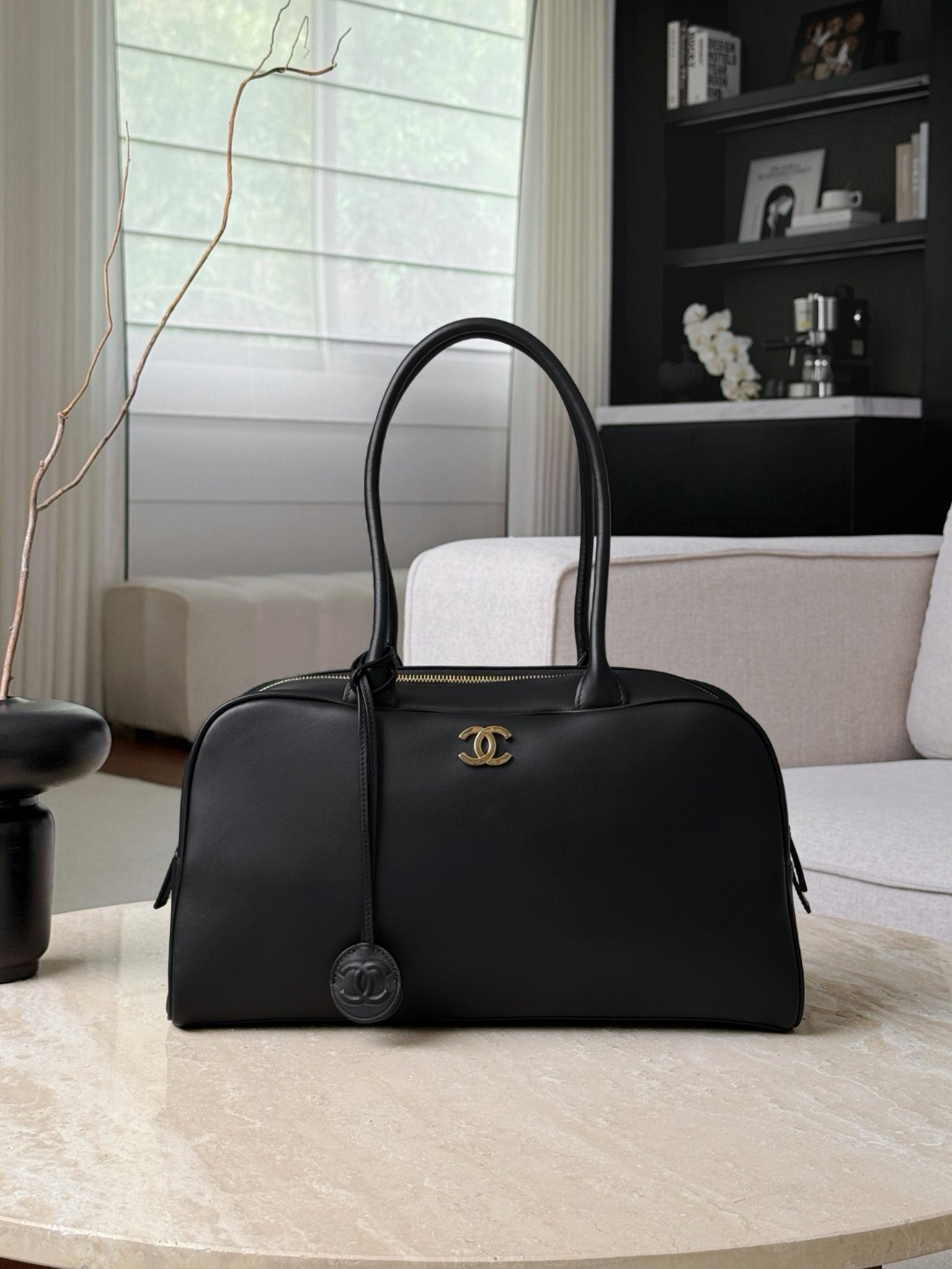 CHANEL Large Bowling Bag Calfskin - image 2