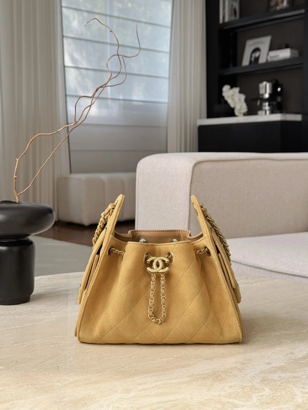 CHANEL 25 Hobo Bag Suede-Ginger Yellow - image 2