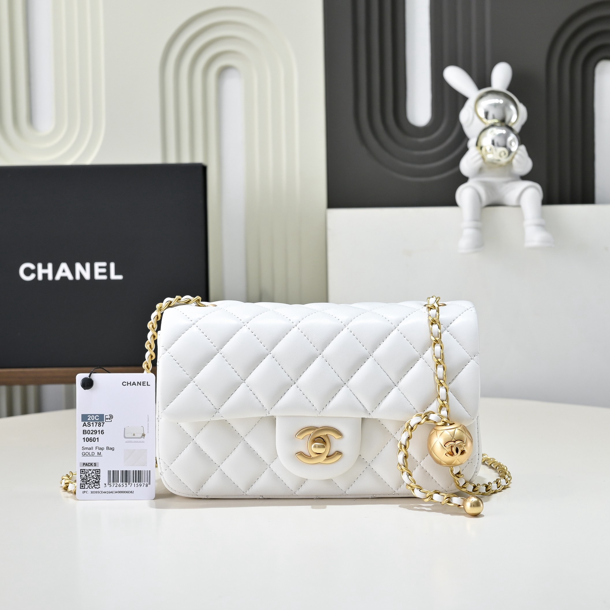 CHANEL Classic Flap CF with Gold Ball Charm – 20cm - image 2