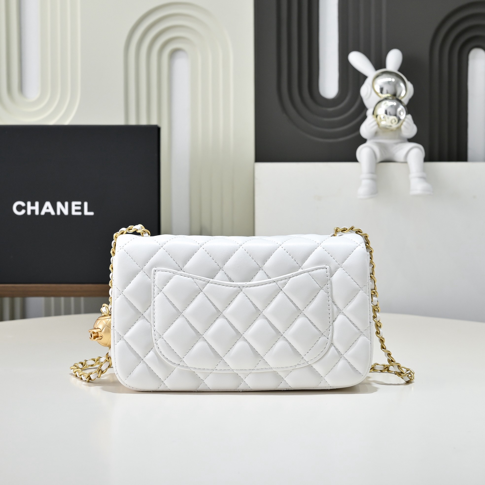 CHANEL Classic Flap CF with Gold Ball Charm – 20cm - image 3