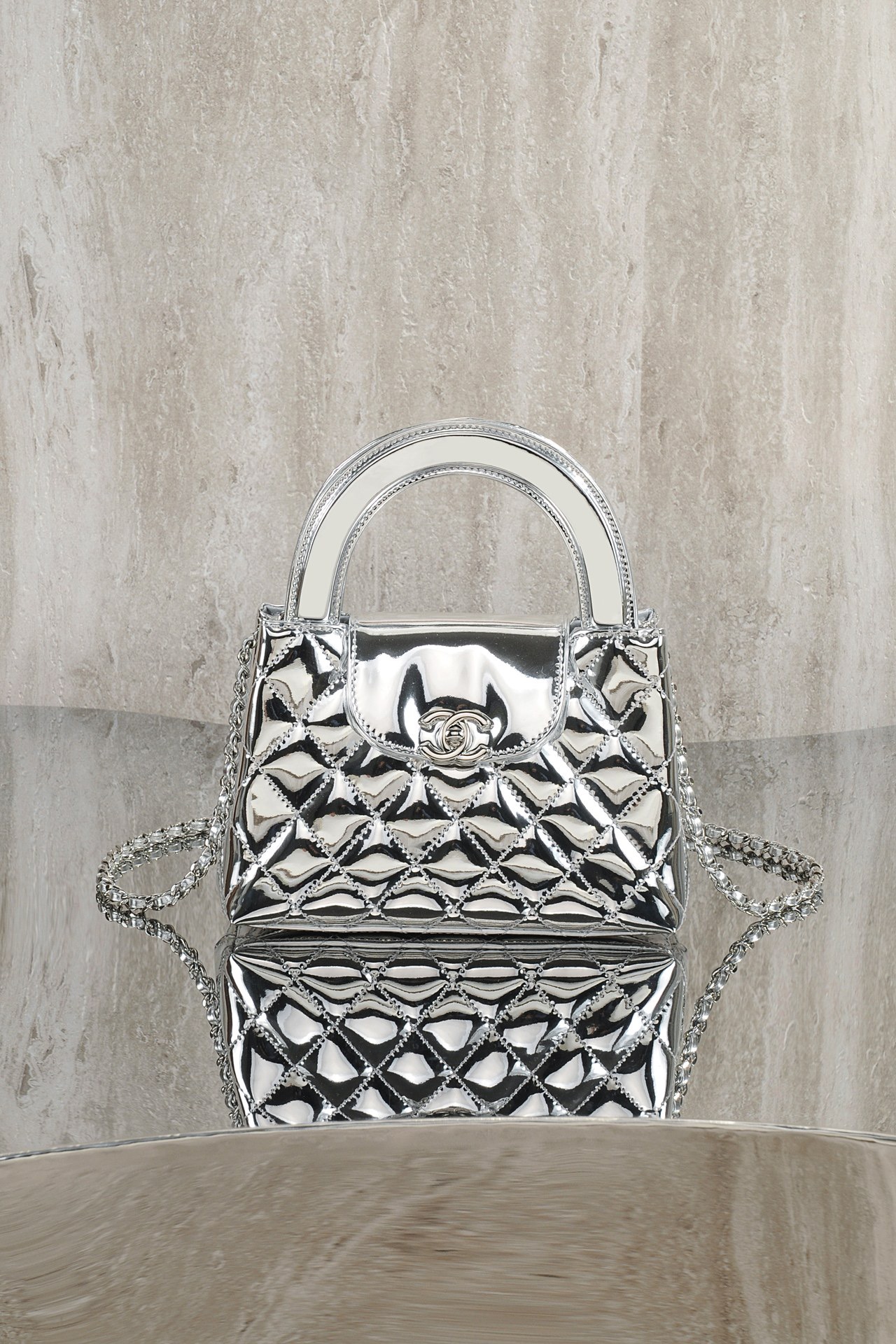 CHANEL Mirror calfskin Kelly Handle Bag - image 2