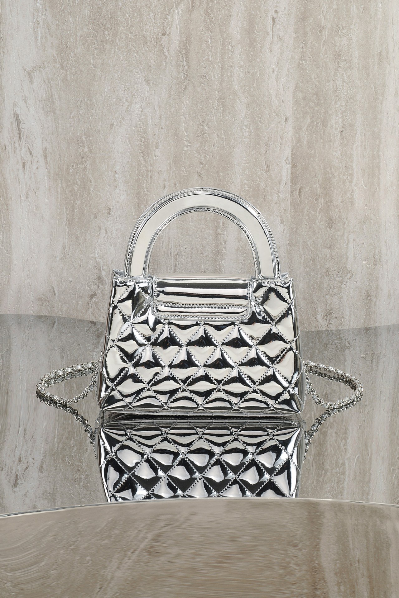 CHANEL Mirror calfskin Kelly Handle Bag - image 3