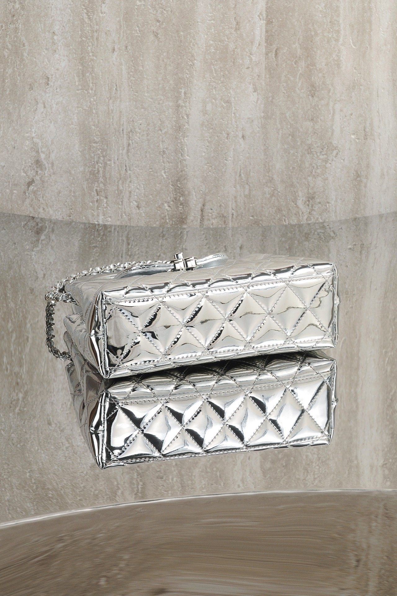 CHANEL Mirror calfskin Kelly Handle Bag - image 5