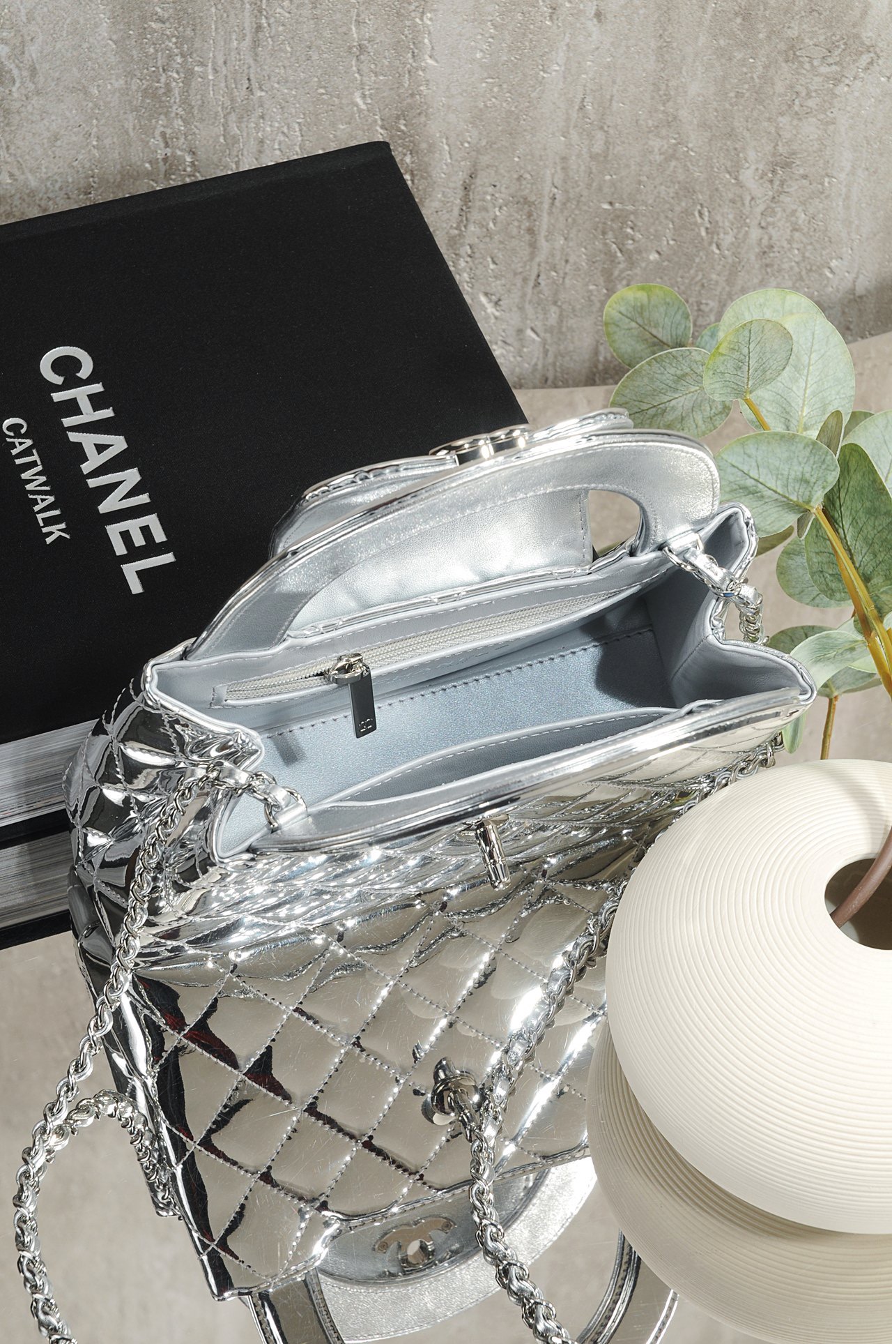 CHANEL Mirror calfskin Kelly Handle Bag - image 6