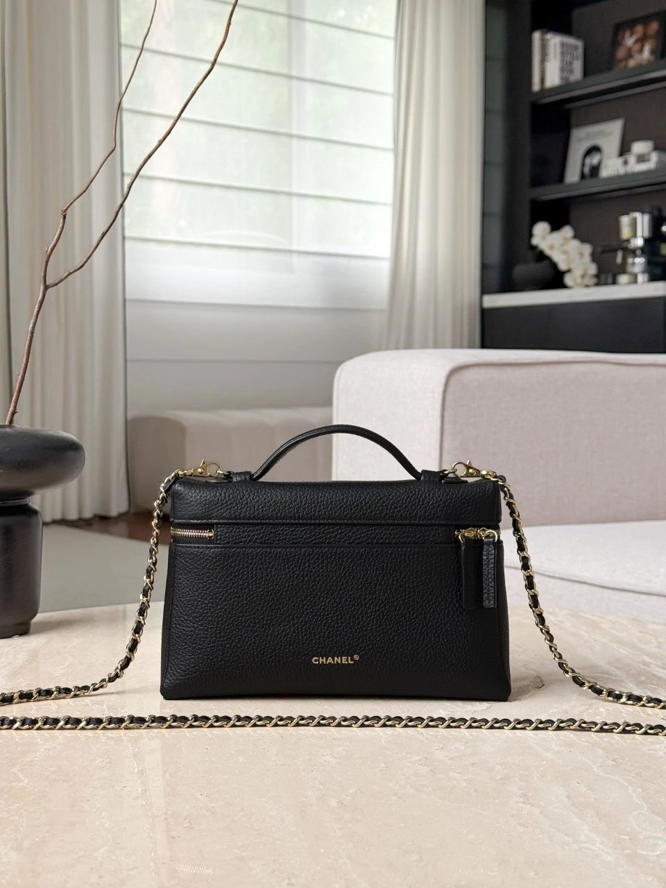 CHANEL Vanity with chain Black Grained Calfskin - image 3