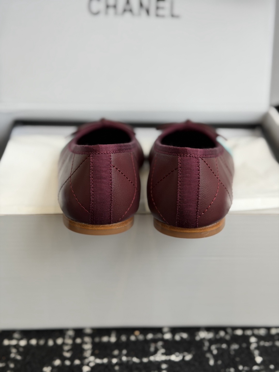 CHANEL Ballet flats Burgundy & Light Blue - image 5