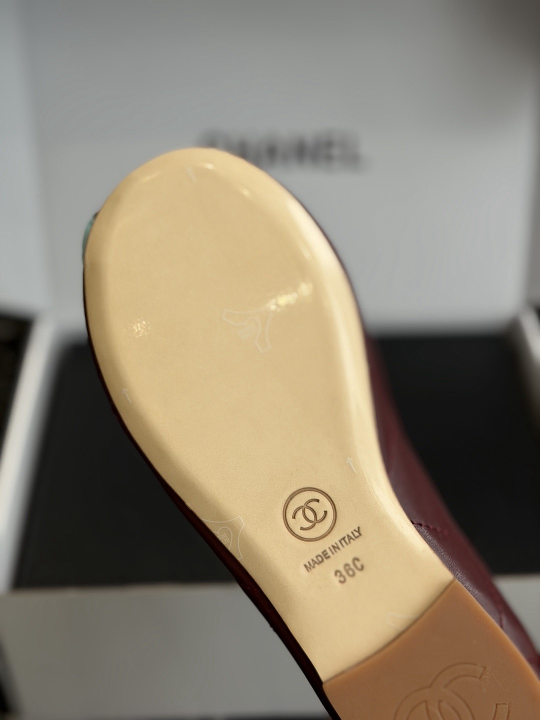 CHANEL Ballet flats Burgundy & Light Blue - image 9