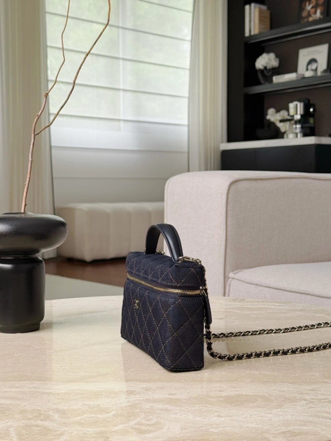 CHANEL 26P Denim Vanity Bag - image 4