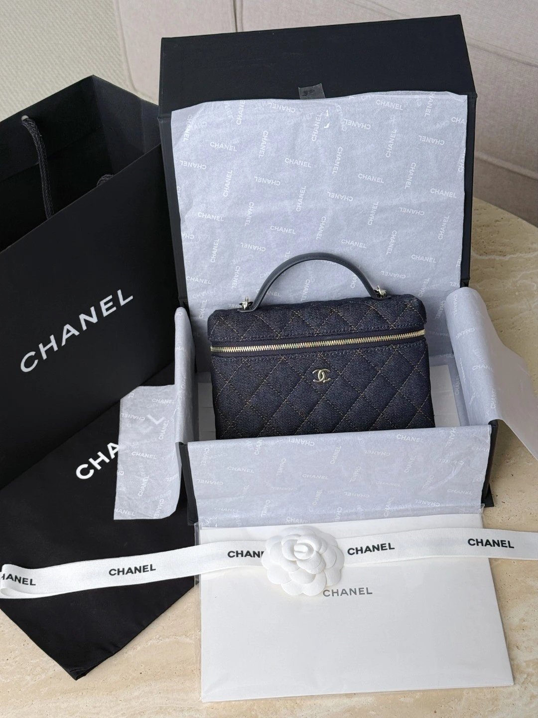 CHANEL 26P Denim Vanity Bag - image 8