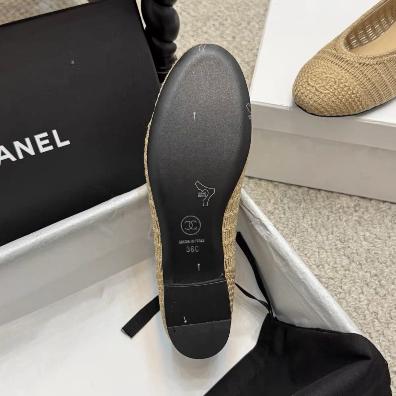 CHANEL Raffia Woven Ballet Flats - image 4