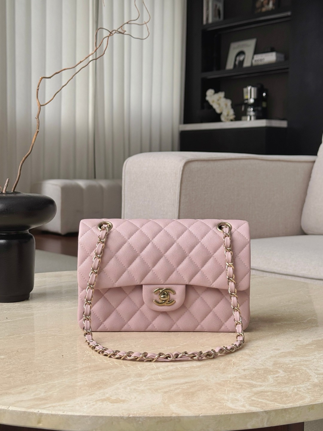 CHANEL Classique Flap Small Handbag Caviar Leather - image 2