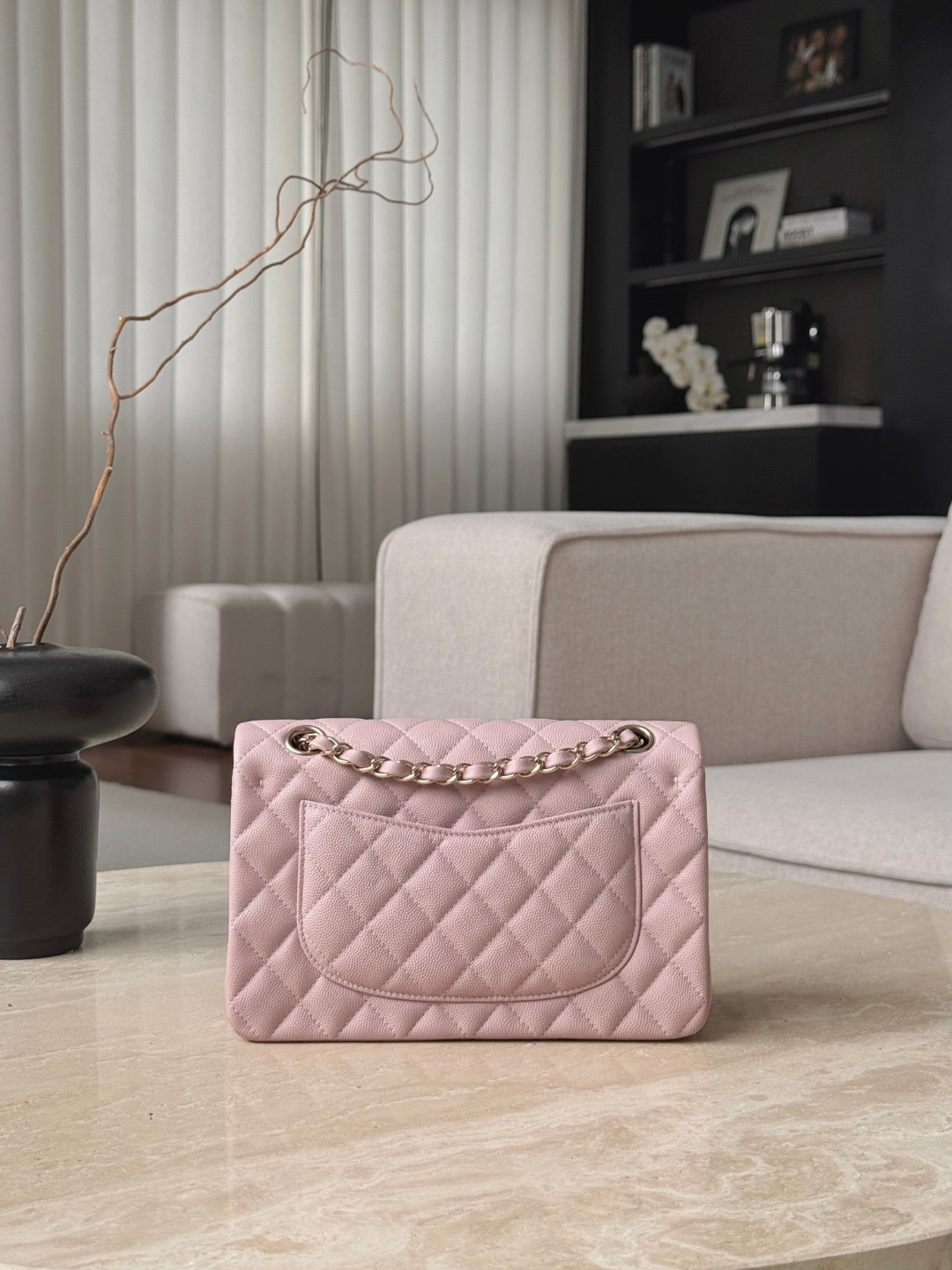 CHANEL Classique Flap Small Handbag Caviar Leather - image 3