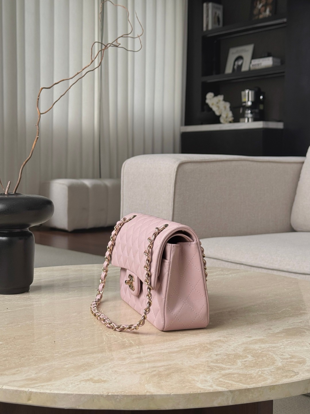 CHANEL Classique Flap Small Handbag Caviar Leather - image 4