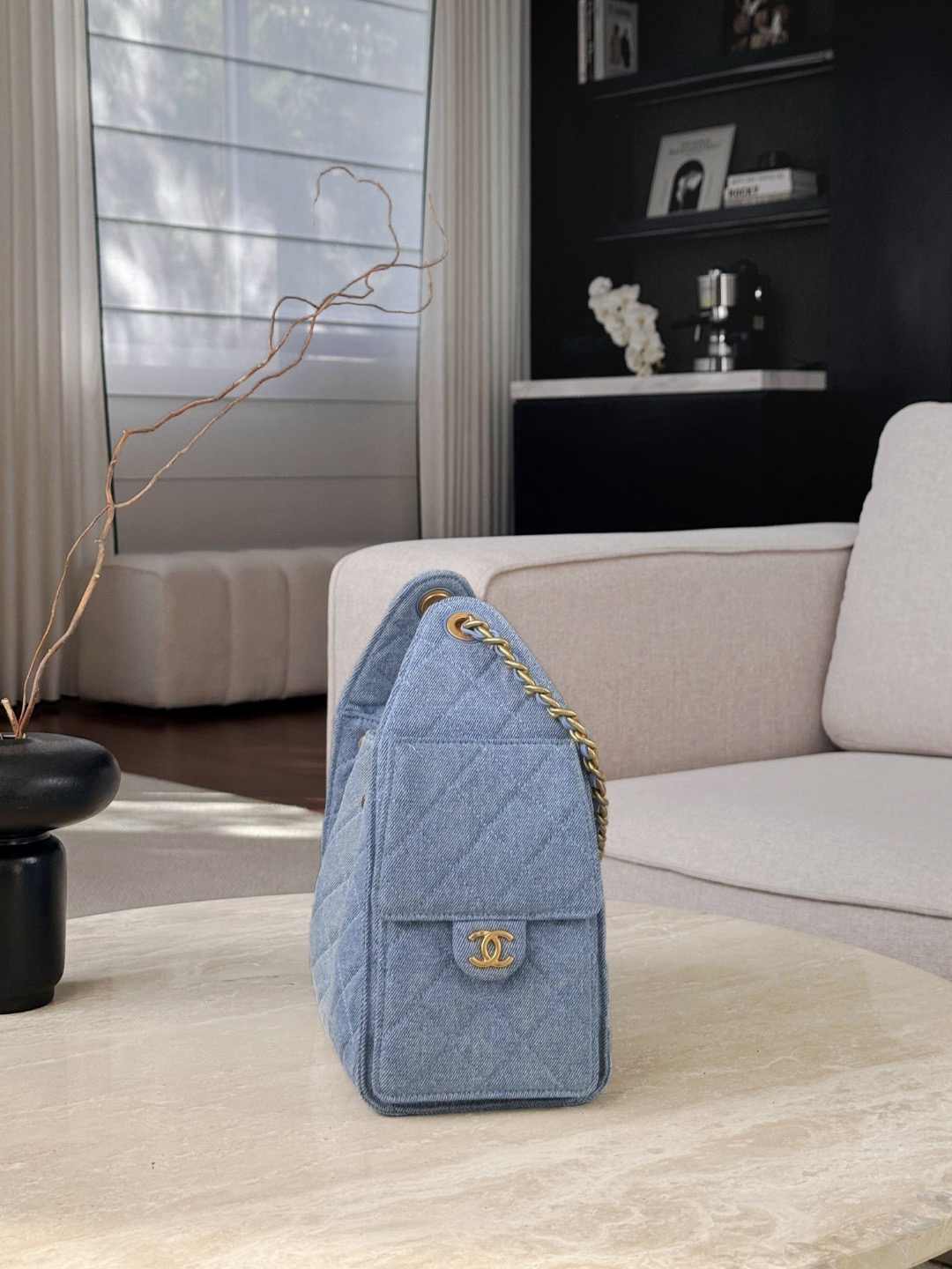 CHANEL 25C 25Bag Wash Denim Light Blue - image 4