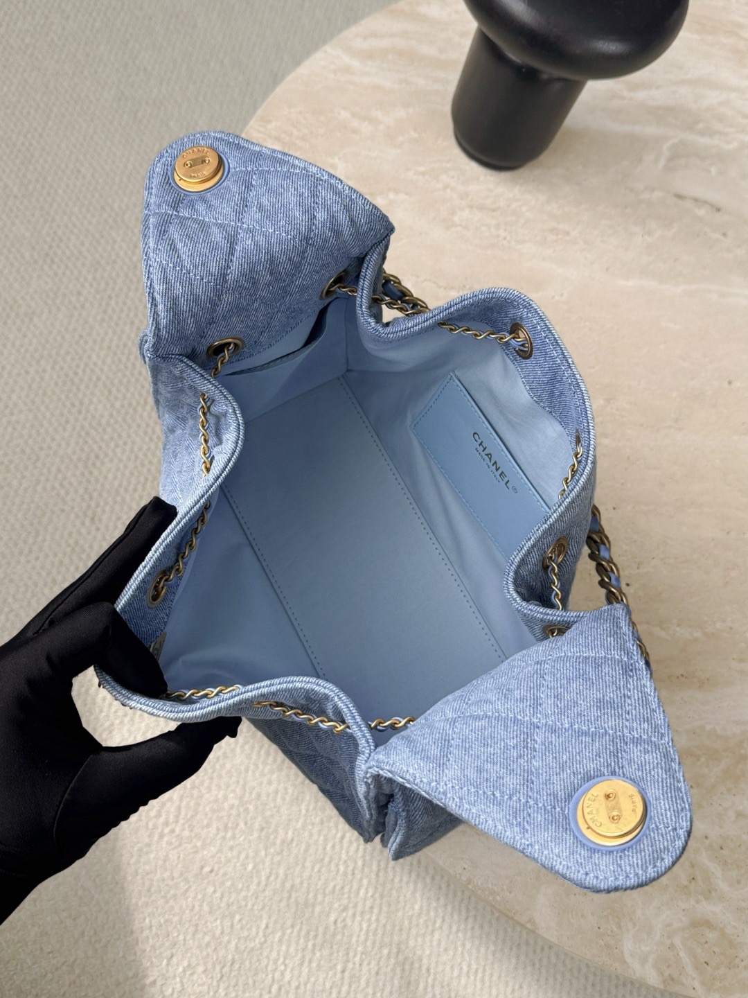 CHANEL 25C 25Bag Wash Denim Light Blue - image 6