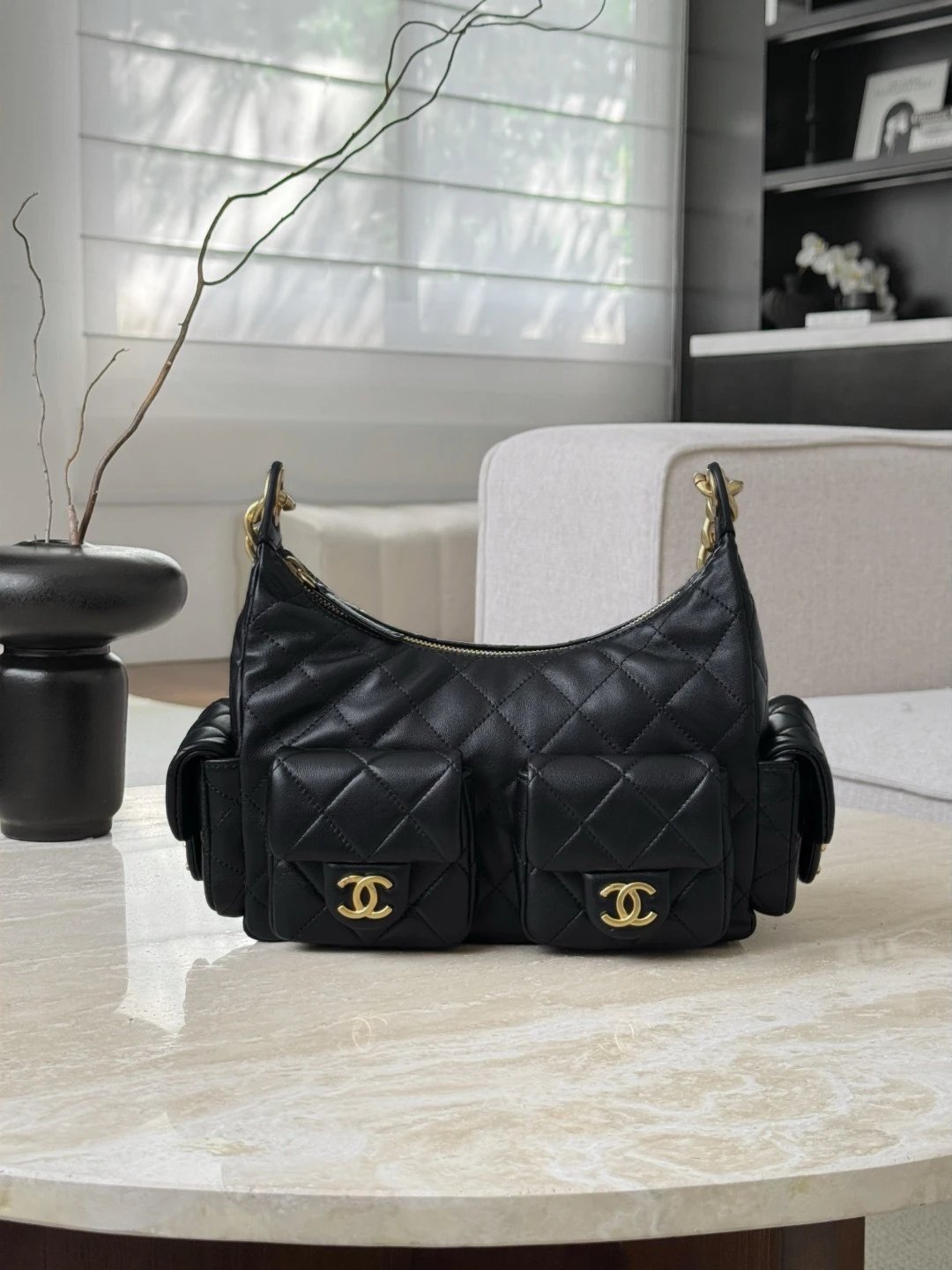 CHANEL 25C Small Hobo Bag Lambskin - image 2