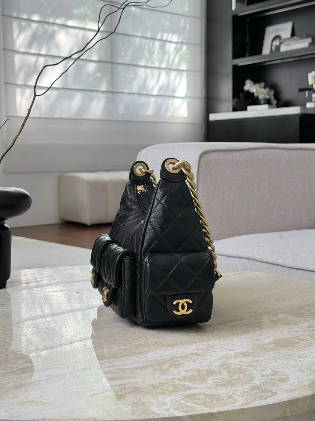 CHANEL 25C Small Hobo Bag Lambskin - image 4