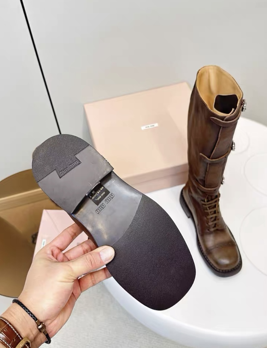 MIUMIU ace-up leather boots - image 6