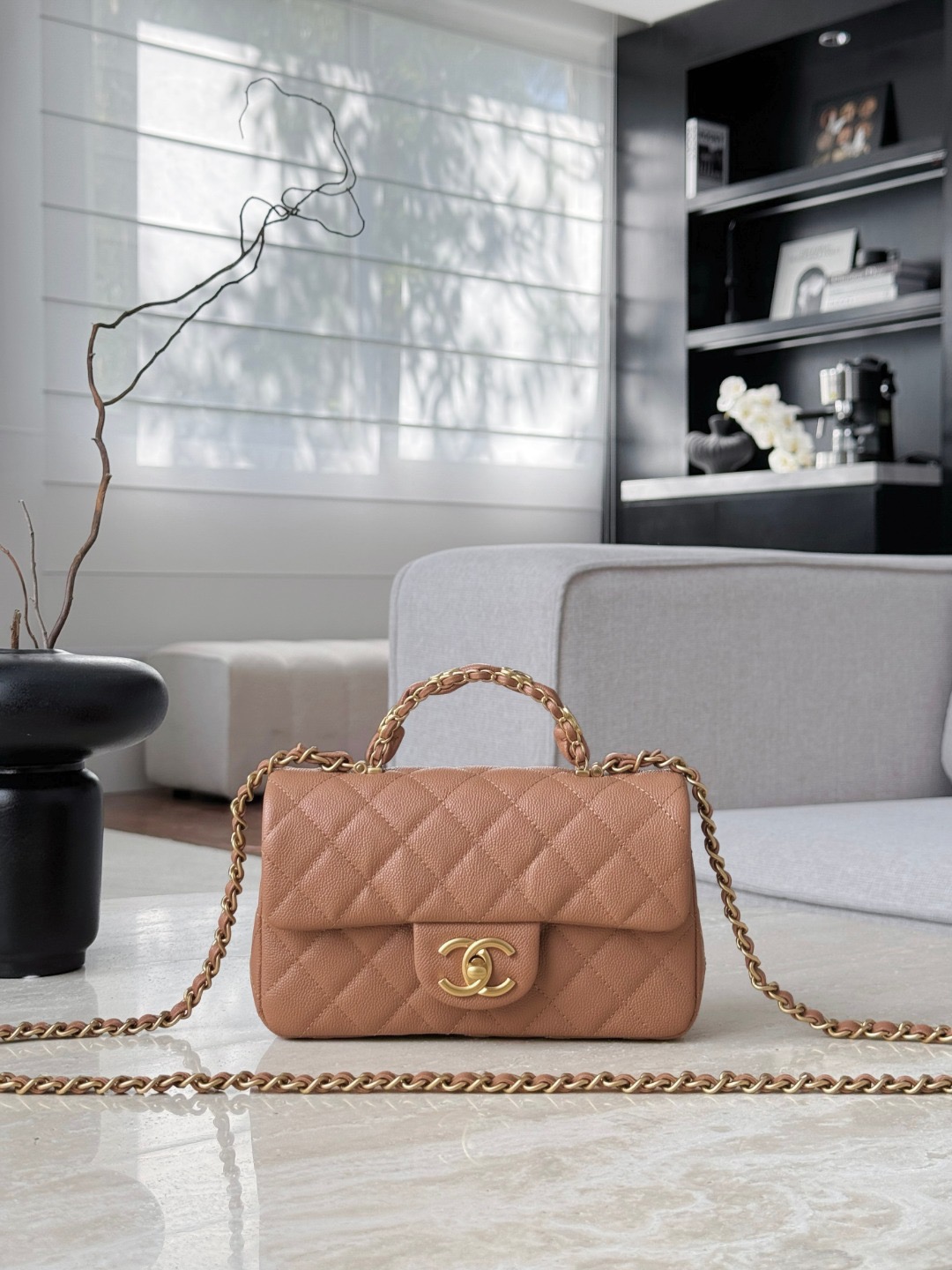 CHANEL 25B Mini Flap Bag with CC Top Handle - image 2