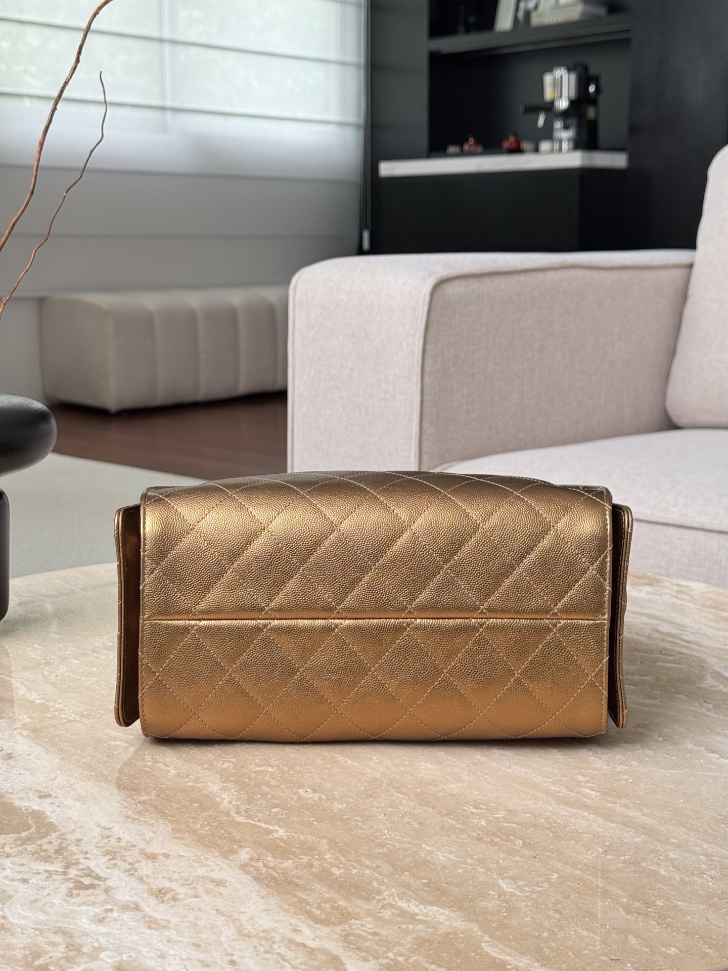 CHANEL 26C 25Bag Caviar leather In Metallic Bronze - image 5