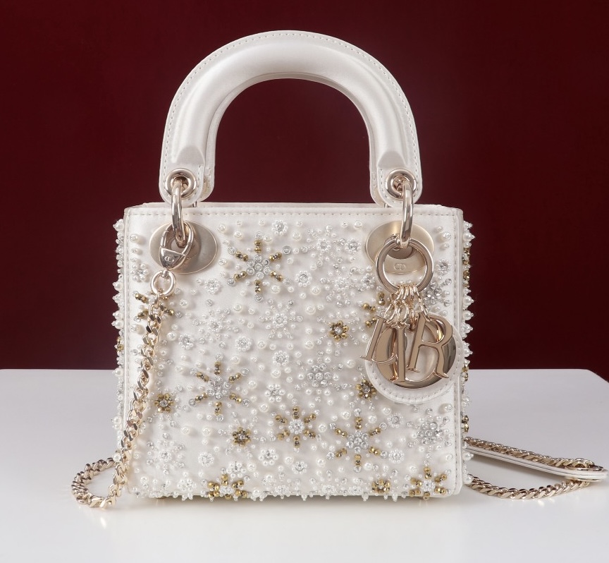 Mini Lady Dior Embroidered Snowflake embroidery with beads in Calfskin - image 2