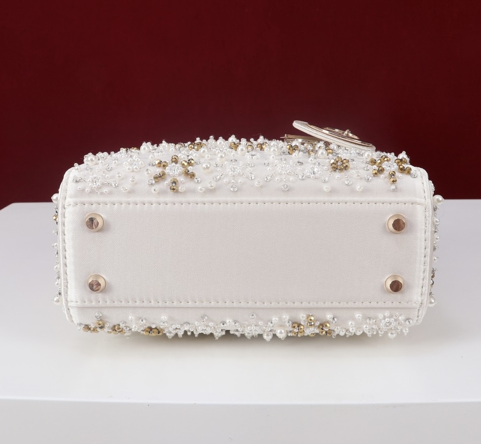 Mini Lady Dior Embroidered Snowflake embroidery with beads in Calfskin - image 5