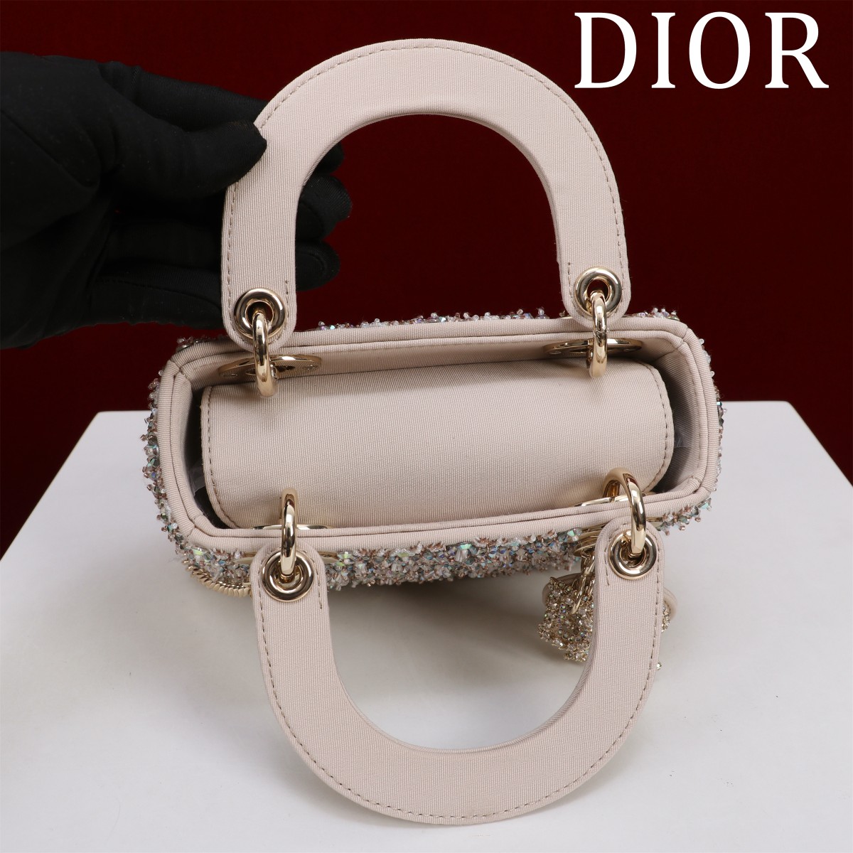 Mini Lady Dior Pavé diamond embroidery - image 6