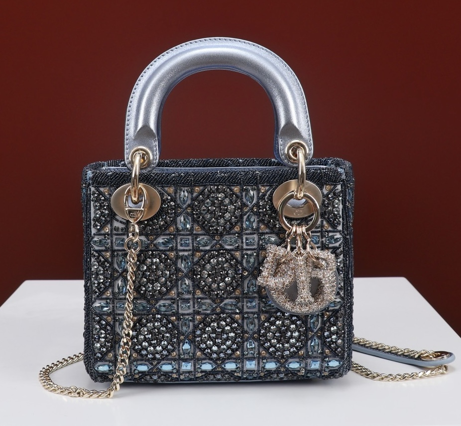 Mini Lady dior Embroidered Pearl Decoration, Calfskin and Satin - image 2