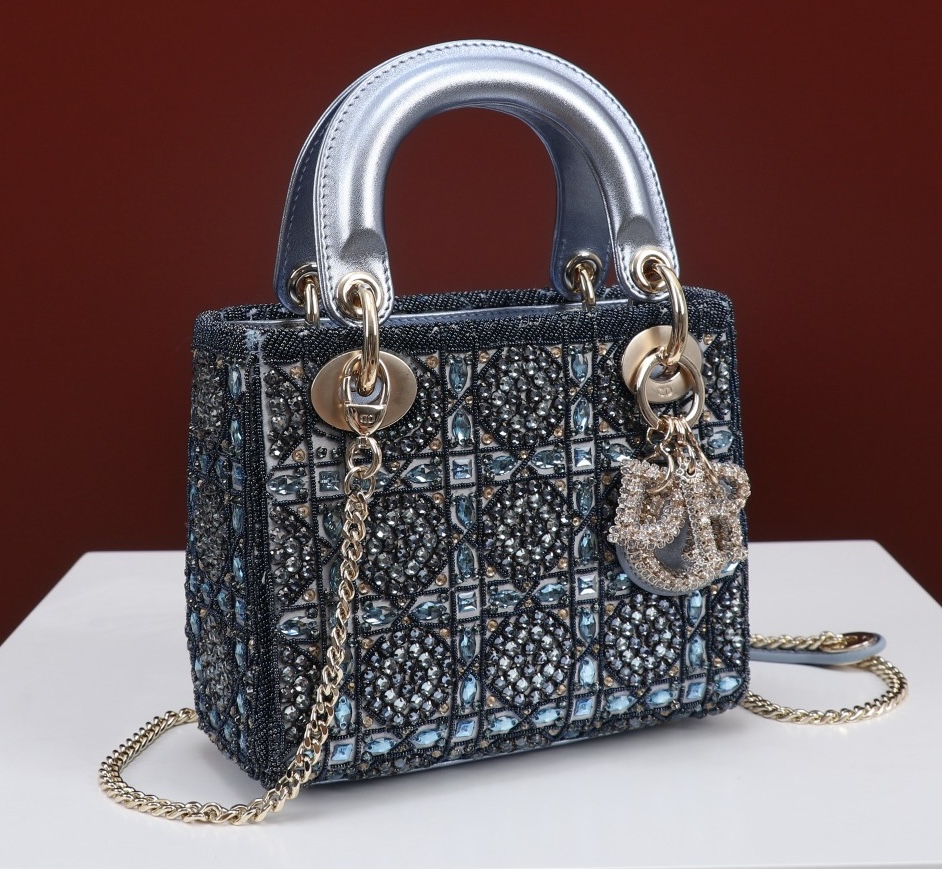 Mini Lady dior Embroidered Pearl Decoration, Calfskin and Satin - image 3