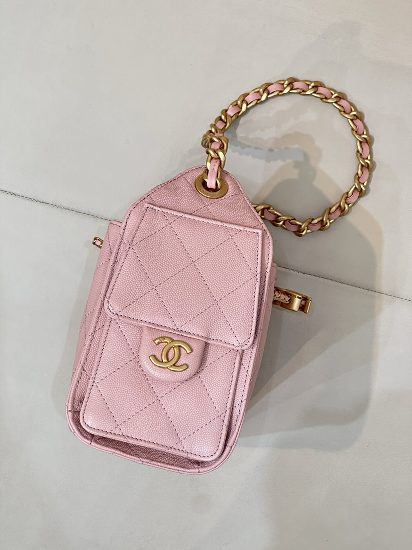 CHANEL 25bag Calfskin Sakura Pink MINI - image 4