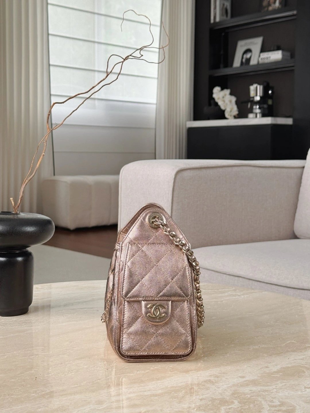 CHANEL 26C 25Bag Caviar leather In Metallic Rose Pink - image 3